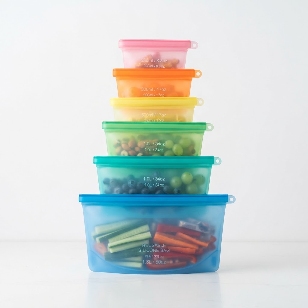 Silicone Reusable Food Storage Bags (Set)