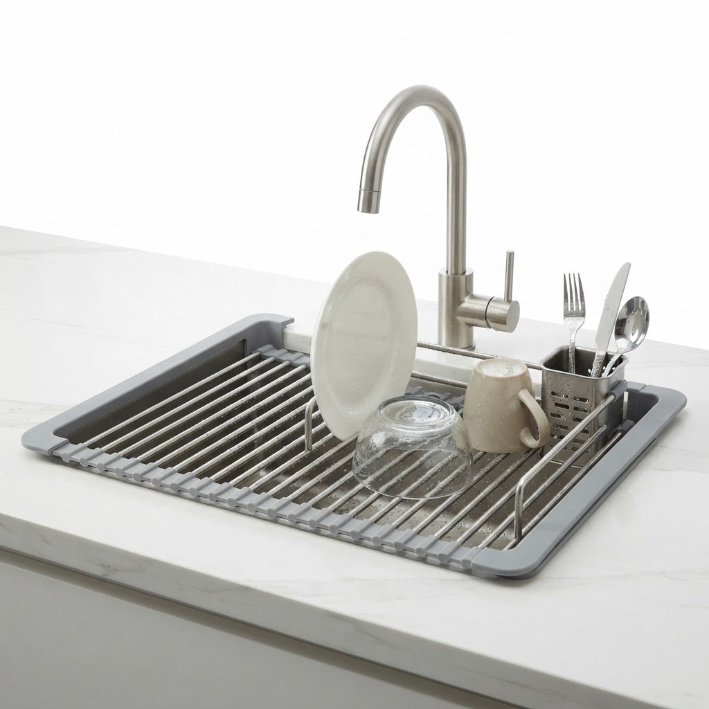 Collapsible Over-the-Sink Dish Drying Rack