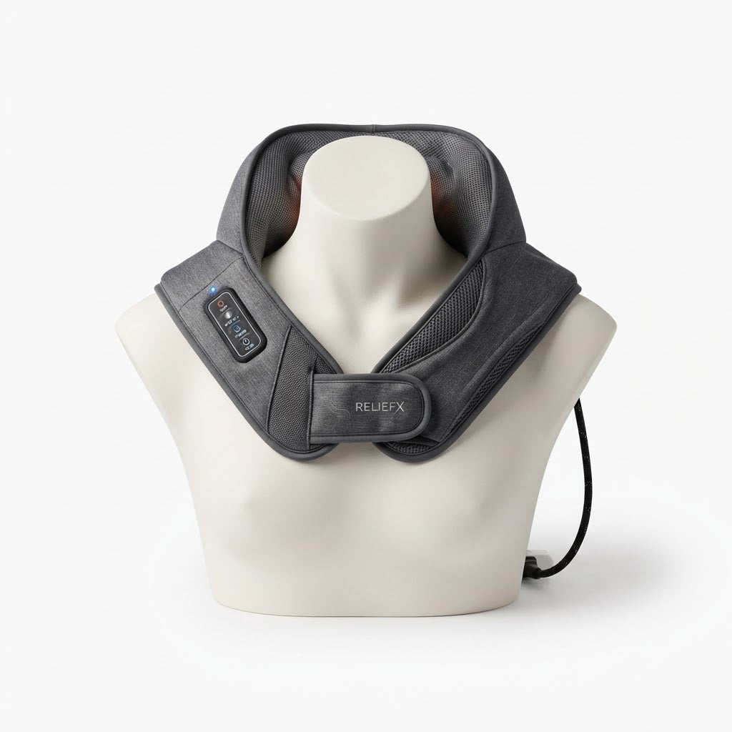 Heated neck and shoulder massage wrap with vibration therapy