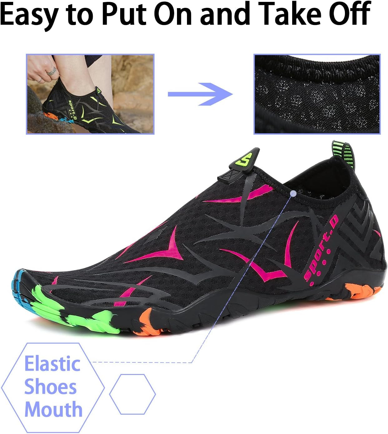 Womens Mens Water Shoes Barefoot Aqua Shoes Quick Dry Beach Swim Shoe for Diving Kayaking Surfing Water Sports