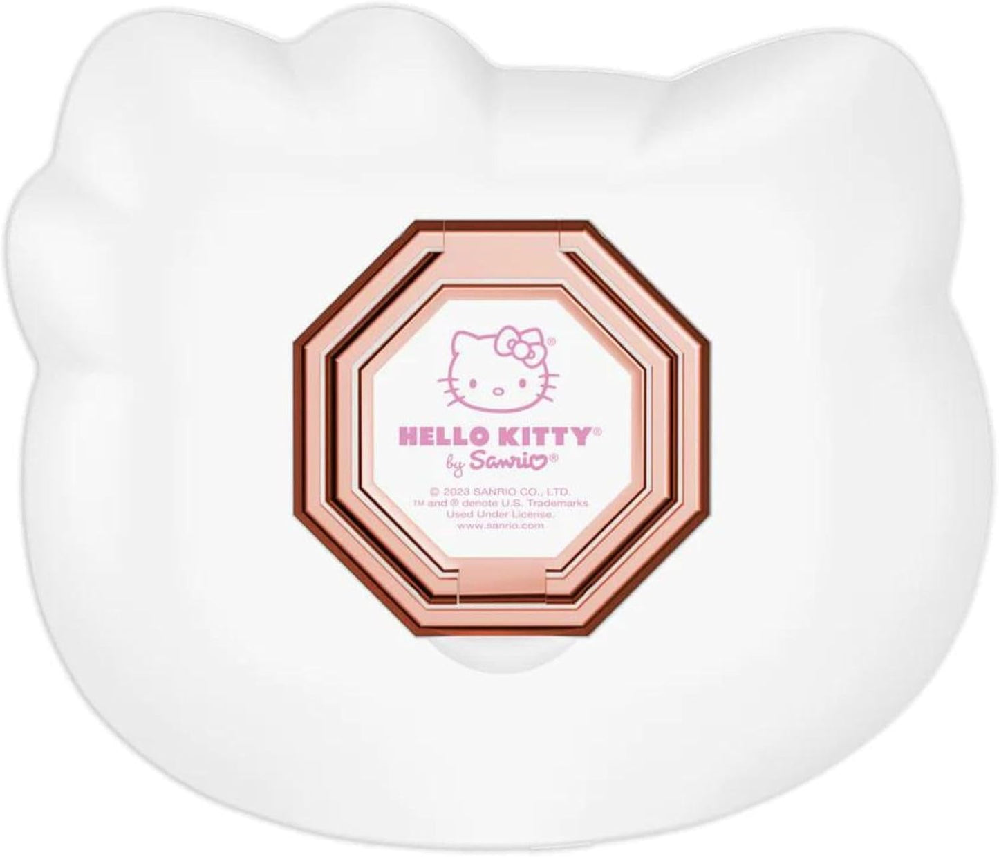Impressions Vanity Hello Kitty 3X Magnifying Pocket Mirror with Stand, Adjustable Brightness Daylight LED Lighted Compact Makeup Mirror for Desk, Travel, Purse (White)
