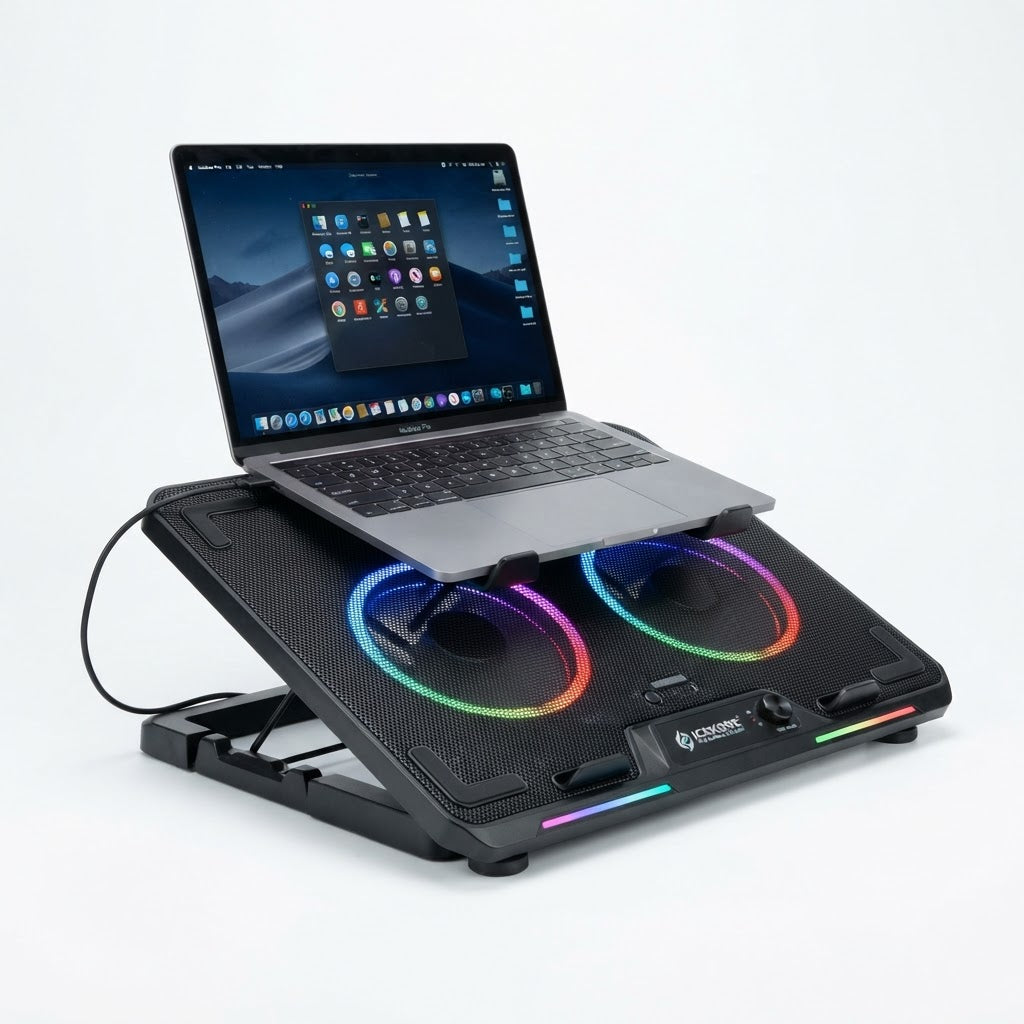 Adjustable Laptop Cooling Pad with Dual Fans