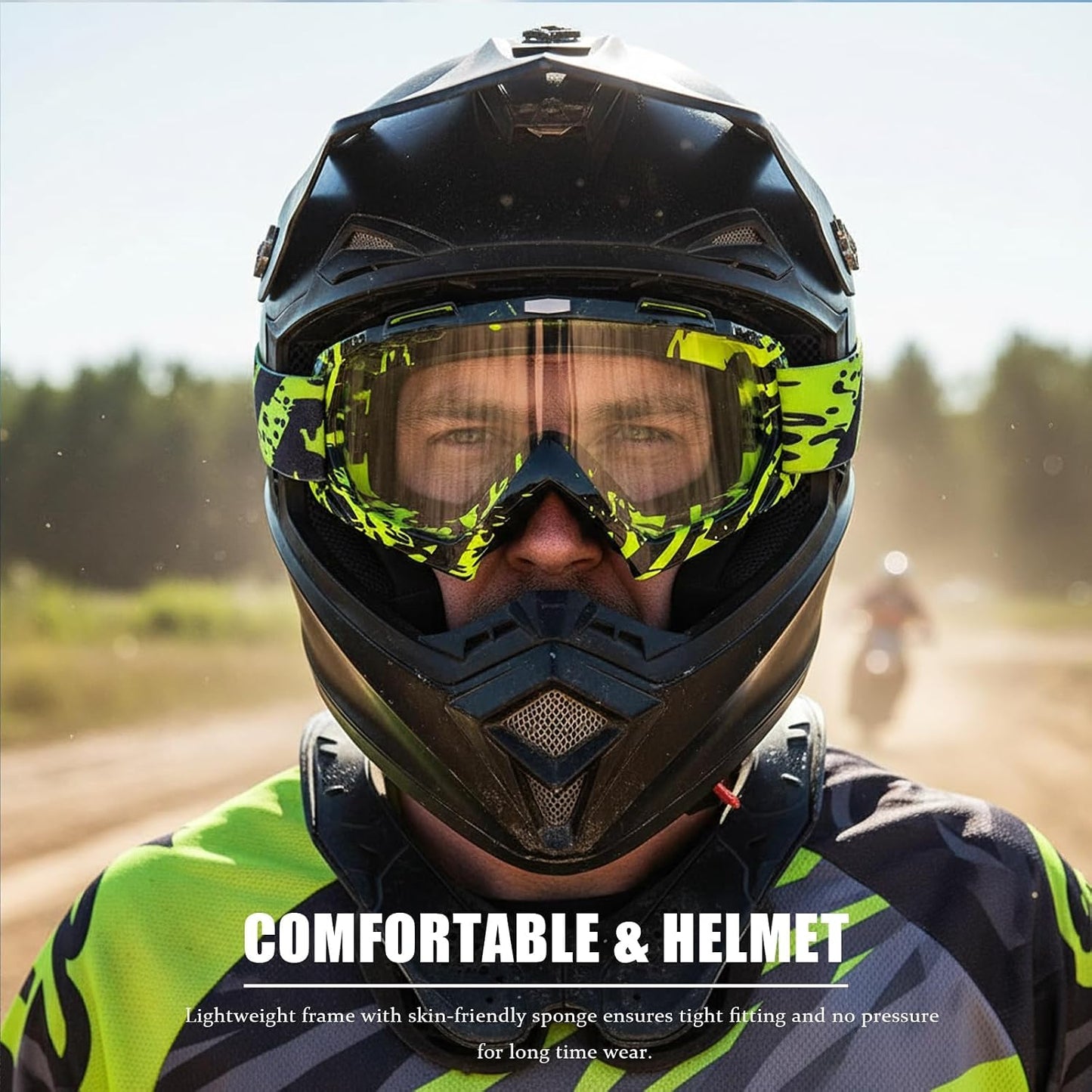 Motocross Dirt Bike Motorcycle Goggles for Youth and Adult | UV400 Windproof Dustproof,Offroad ATV MX General Riding Goggles,With Adjustable Strap