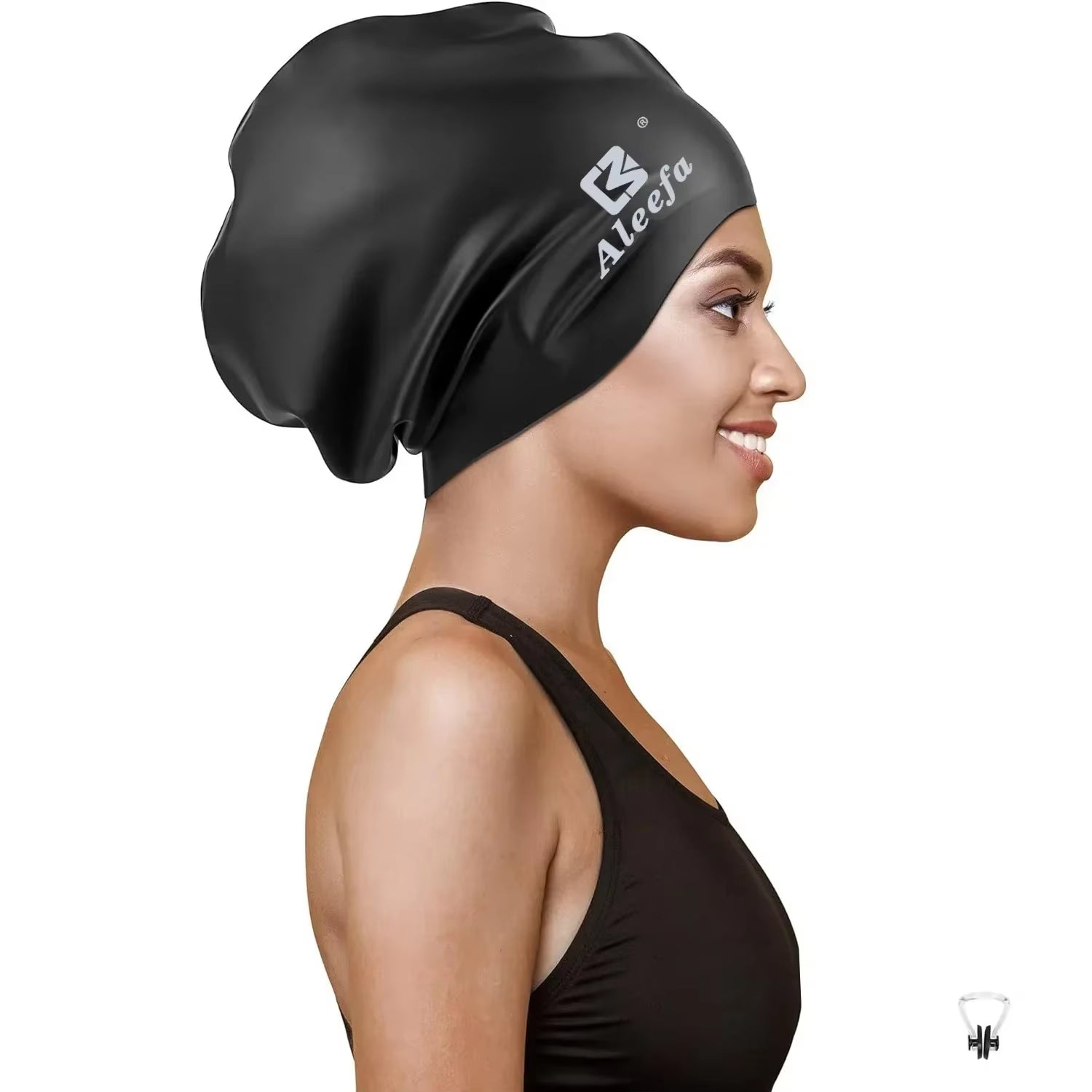 Extra Large Swim Cap for Women Long Hair Braids Dreadlocks, Silicone Bathing Swimming Caps, Weaves, Curls & Afros, Waterproof