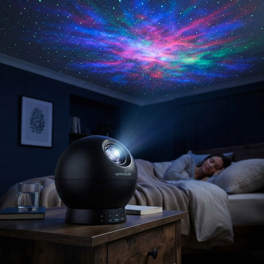 LED galaxy star projector night light for bedroom ambient decor