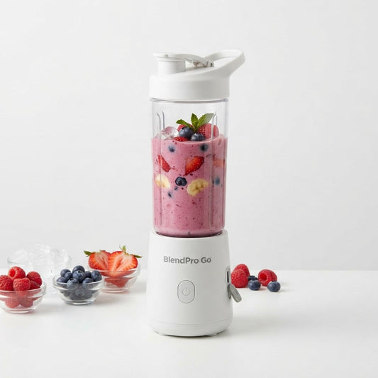 Portable USB rechargeable personal blender for smoothies on the go