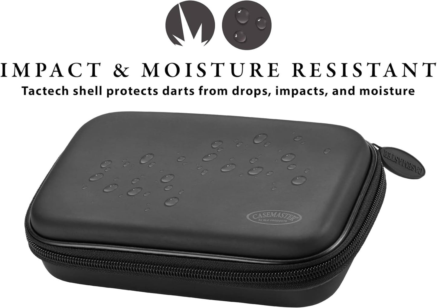 Sentinel 6 Dart Case, Holds Extra Accessories, Tips, Shafts and Flights, Compatible with Steel and Soft Tip Darts, Impact & Water Resistant Tactech Shell, Red Zipper