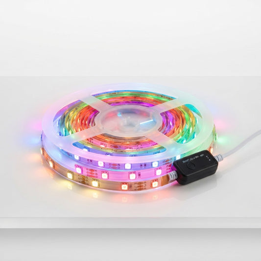 Smart WiFi LED strip lights with app and voice control for home decor