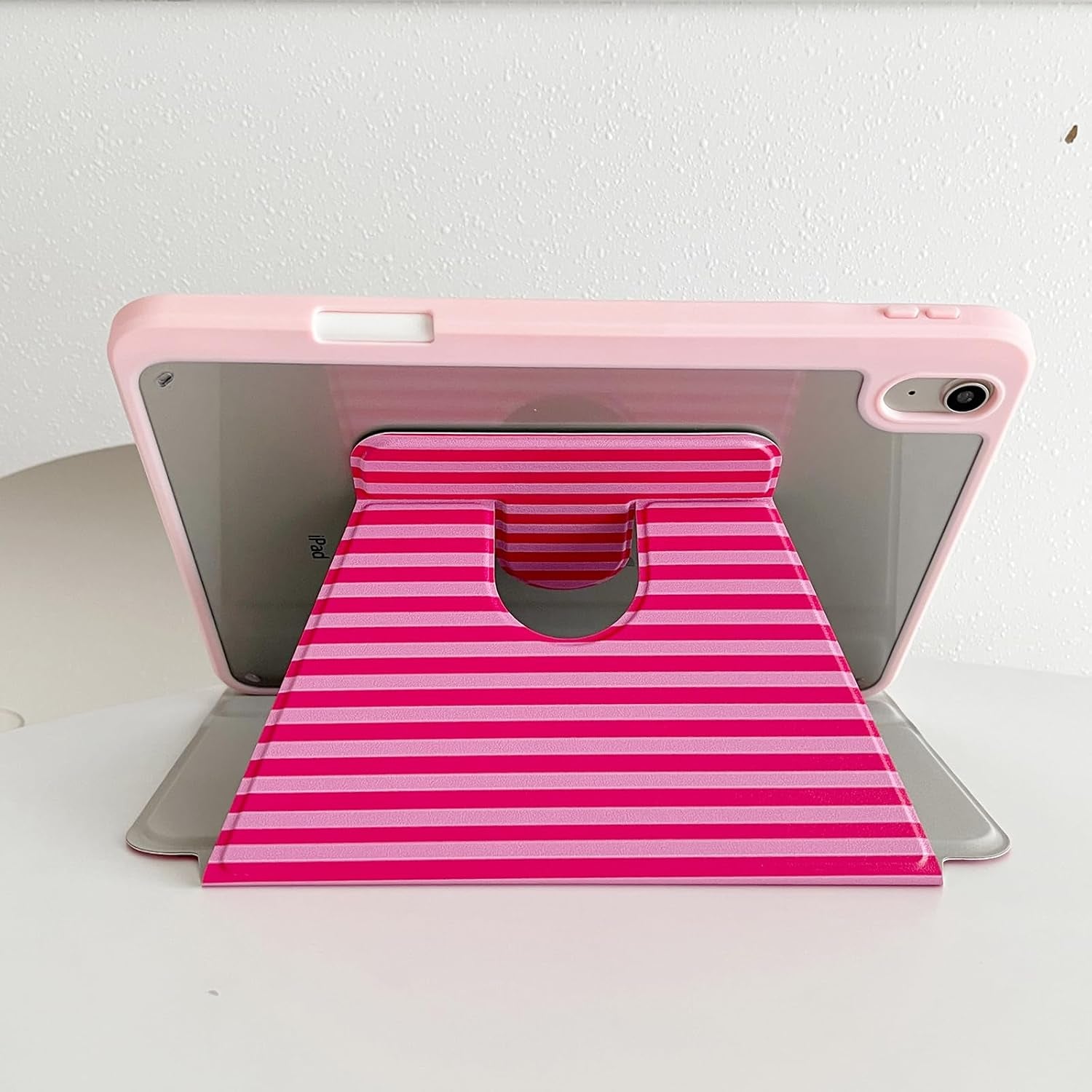 for Ipad A16 Case 11Th Generation 11 Inch 2025/Ipad 10Th Generation 10.9 Inch 2022, Protective Cover with 360 Degree Rotating Stand for Ipad A16 with Pencil Holder, Auto Wake/Sleep - Hot Pink