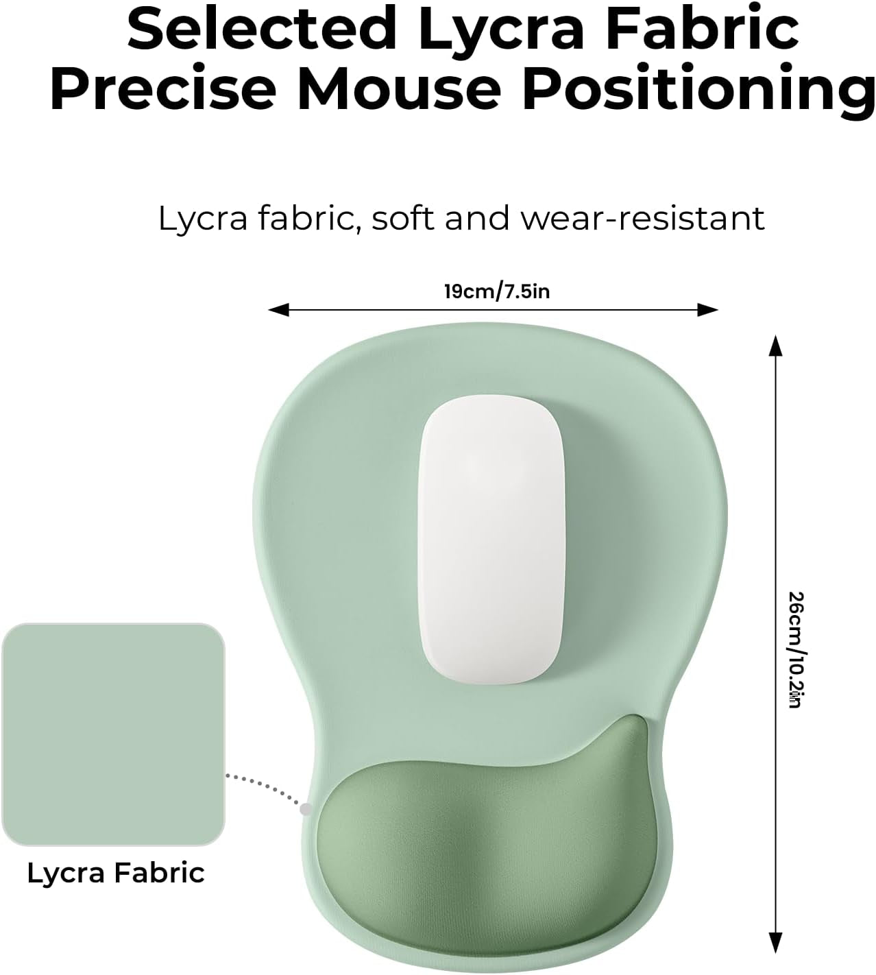Ergonomic Mouse Pad with Gel Wrist Rest Support Middle Concave Design, Relieve Wrist Pain Mousepad, Non-Slip Base for Laptop, Office Desk Accessories, Carpal Tunnel Syndrome-Avocado Green