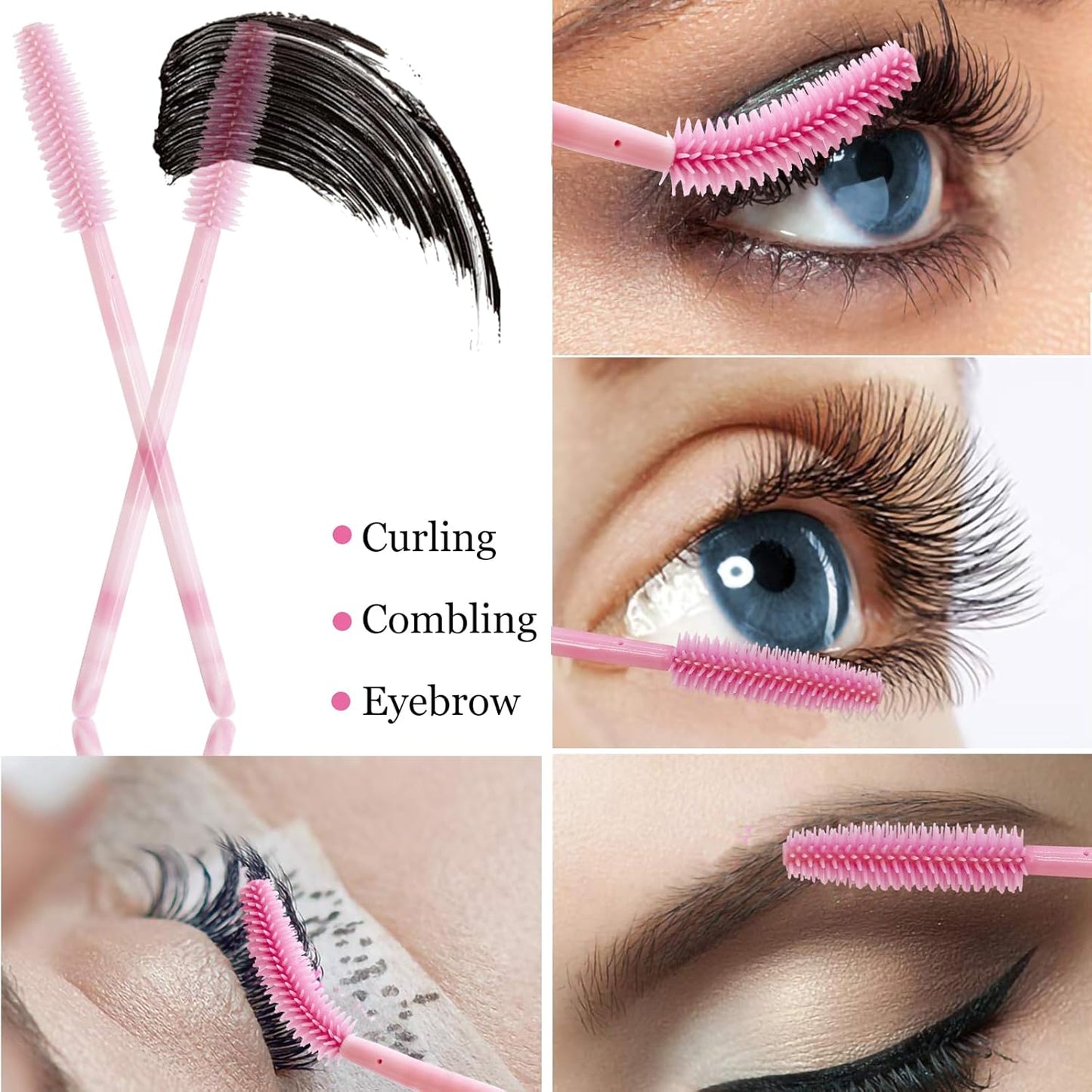 100PCS Disposable Makeup Tools Kit Mascara Wands Mascara Spoolies Disposable Lip Applicators Liner Brushes Makeup Tools for Women Salon Beauty Cosmetic Make up Tool