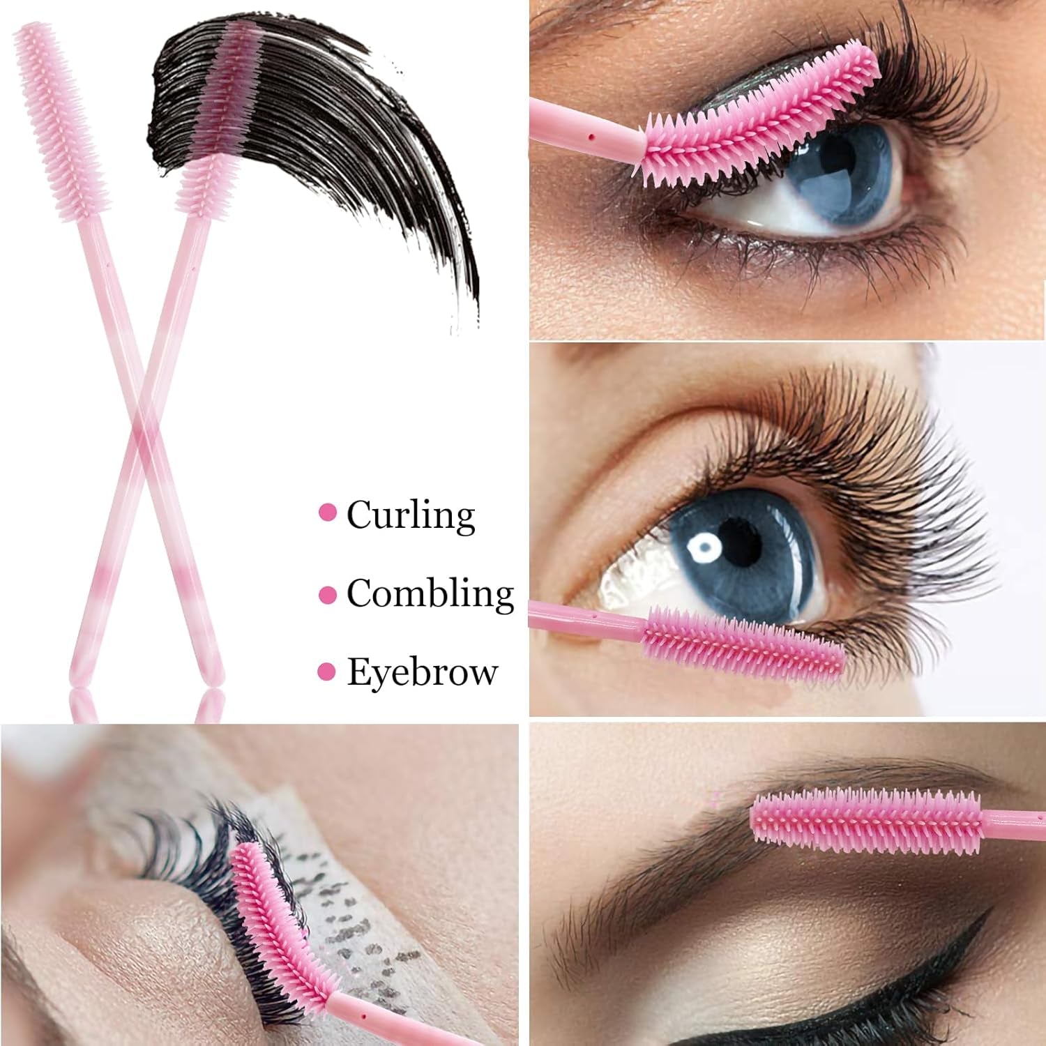 100PCS Disposable Makeup Tools Kit Mascara Wands Mascara Spoolies Disposable Lip Applicators Liner Brushes Makeup Tools for Women Salon Beauty Cosmetic Make up Tool