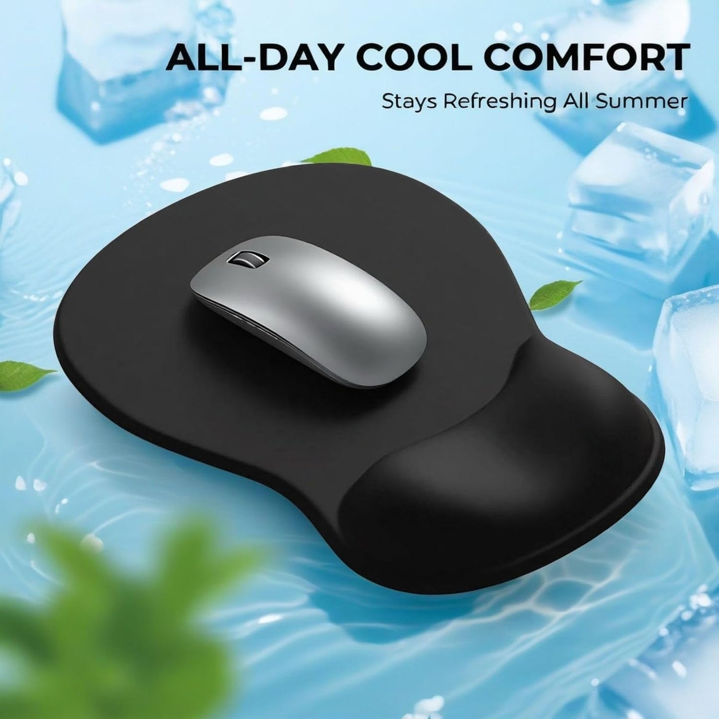 Ergonomic Mouse Pad with Gel Wrist Rest Support, Middle Concave Design for Natural Wrist Alignment, Non-Slip Base Mousepad for Laptop, Computer, Office Desk Accessories, Carpal Tunnel Syndrome