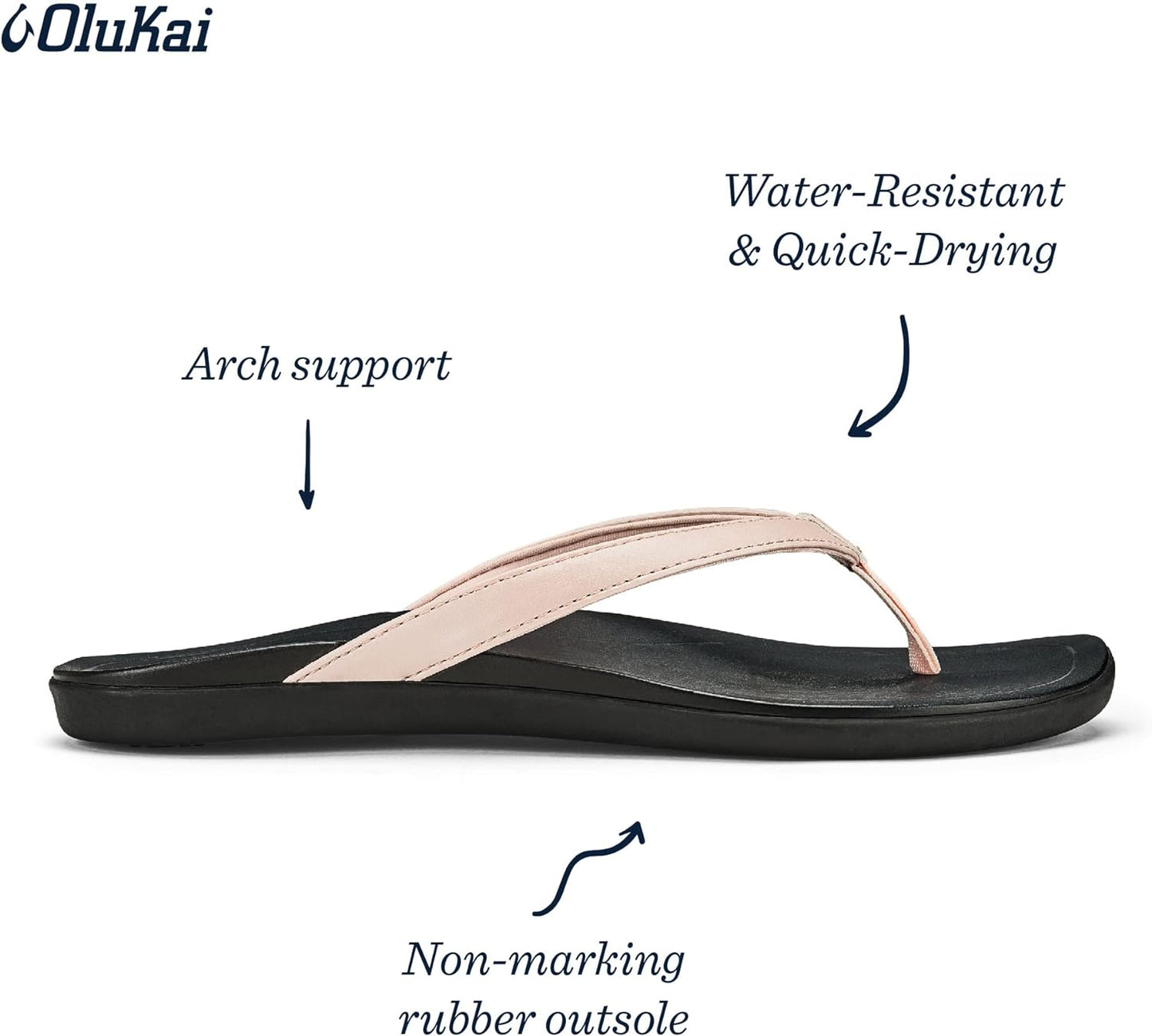 Ho'Opio Women'S Beach Sandals, Quick-Dry Flip-Flop Slides, Clean & Minimal Aesthetic, Water Resistant & Enhanced Traction, All-Day Comfort,