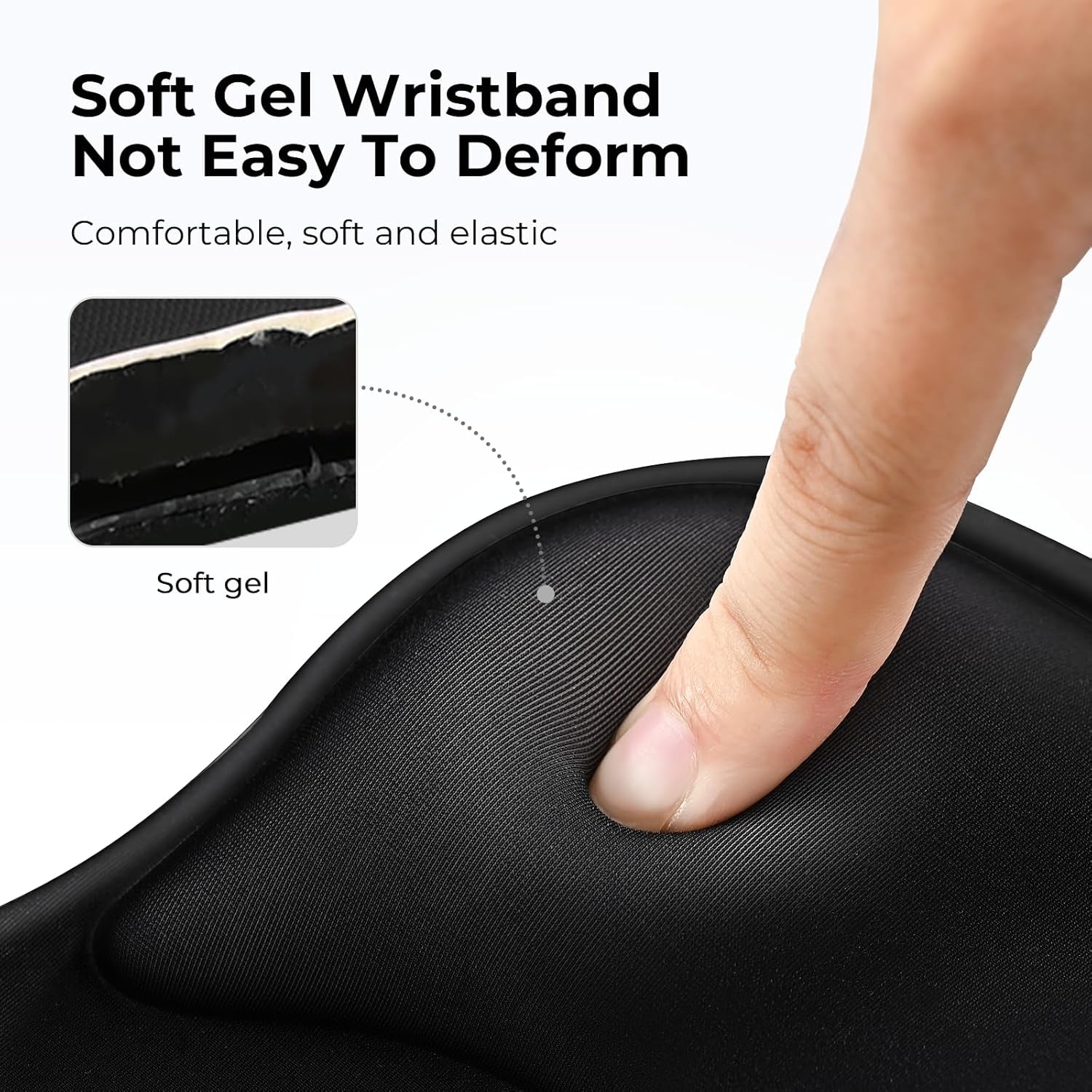 Ergonomic Mouse Pad with Gel Wrist Rest Support, Middle Concave Design for Natural Wrist Alignment, Non-Slip Base Mousepad for Laptop, Computer, Office Desk Accessories, Carpal Tunnel Syndrome