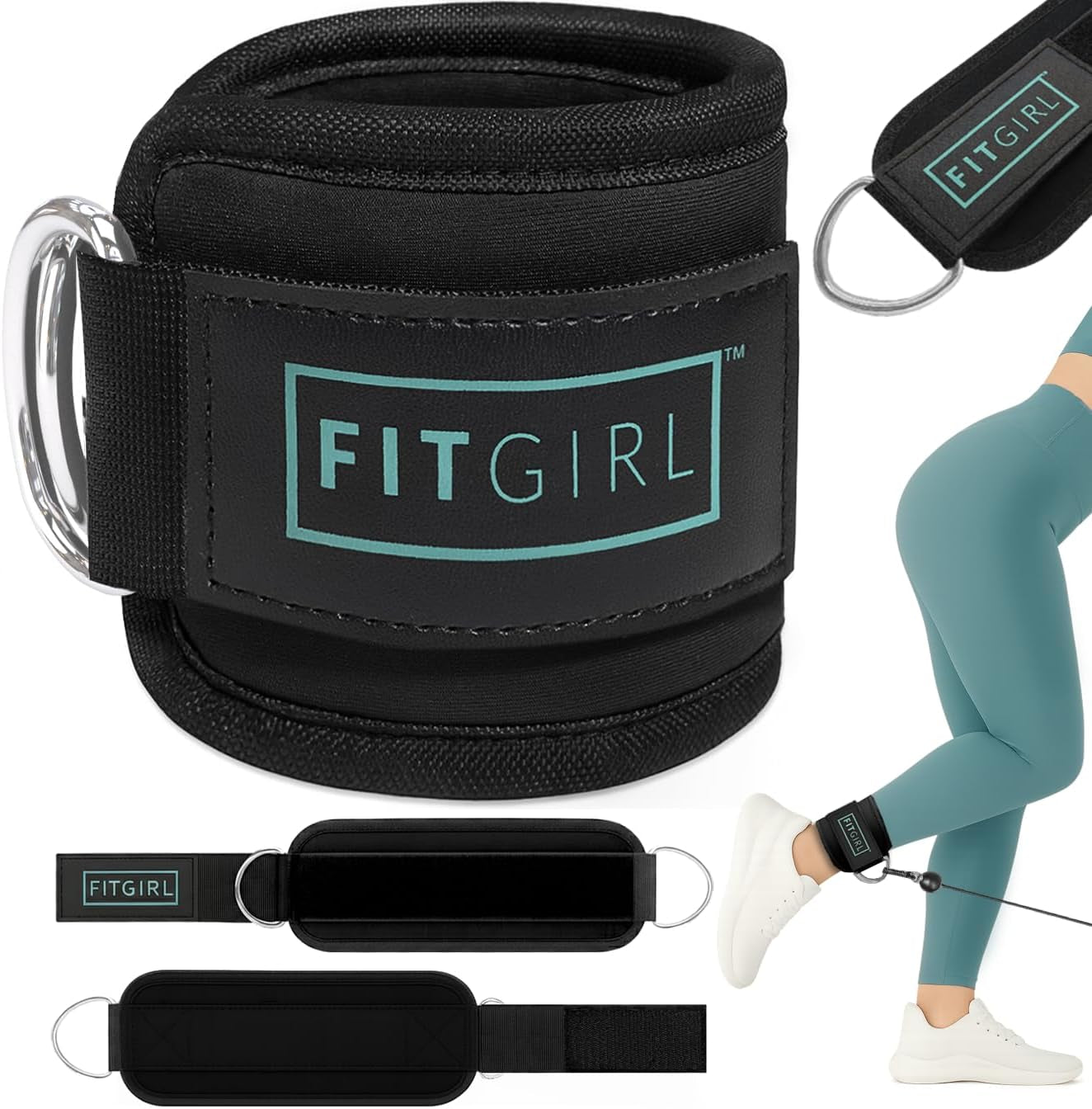 Ankle Strap for Cable Machine – Premium Padding and Comfort for Cable Exercise Machines, Cable Exercise Attachment for Home & Gym, Glute Workouts - Kickbacks, Leg Extensions, Hip Abductors