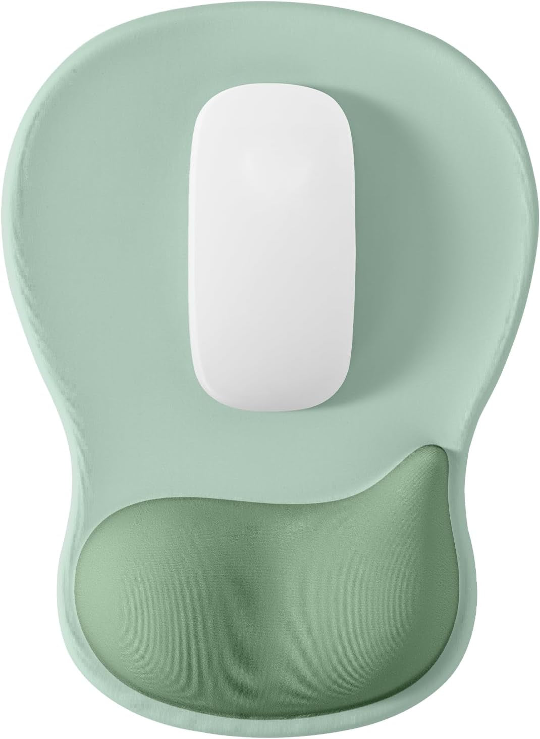 Ergonomic Mouse Pad with Gel Wrist Rest Support Middle Concave Design, Relieve Wrist Pain Mousepad, Non-Slip Base for Laptop, Office Desk Accessories, Carpal Tunnel Syndrome-Avocado Green