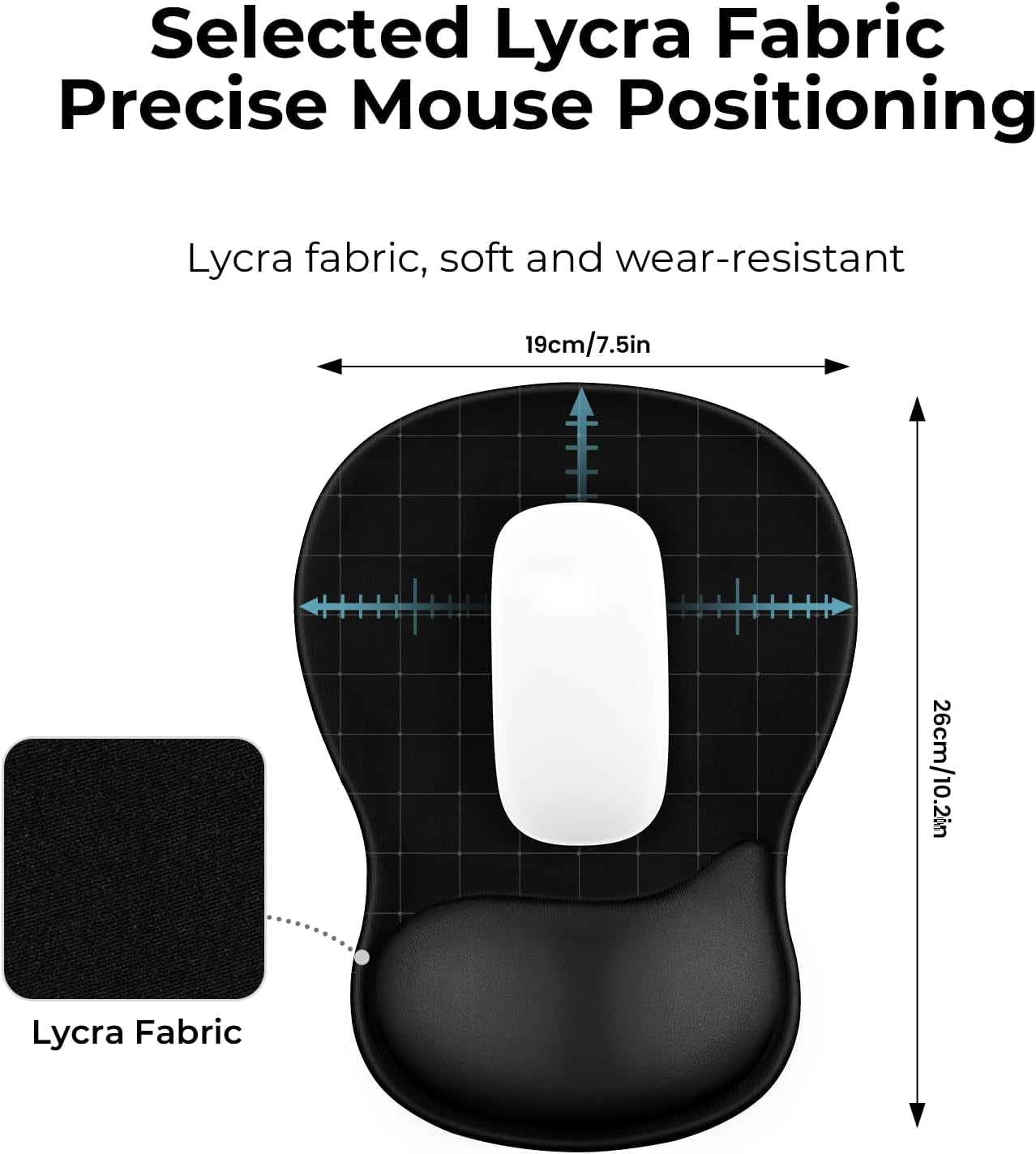 Ergonomic Mouse Pad with Gel Wrist Rest Support, Middle Concave Design for Natural Wrist Alignment, Non-Slip Base Mousepad for Laptop, Computer, Office Desk Accessories, Carpal Tunnel Syndrome