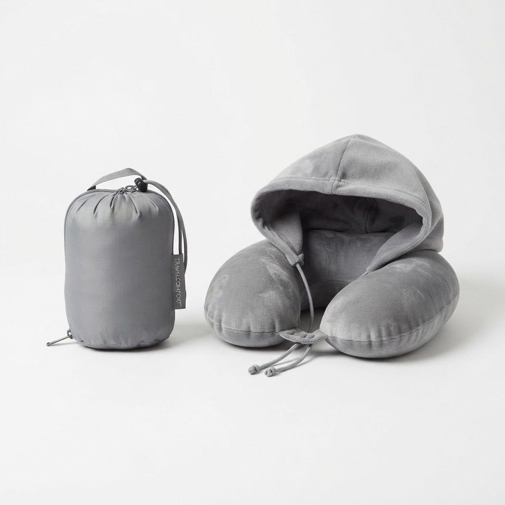Foldable Travel Neck Pillow with Hood