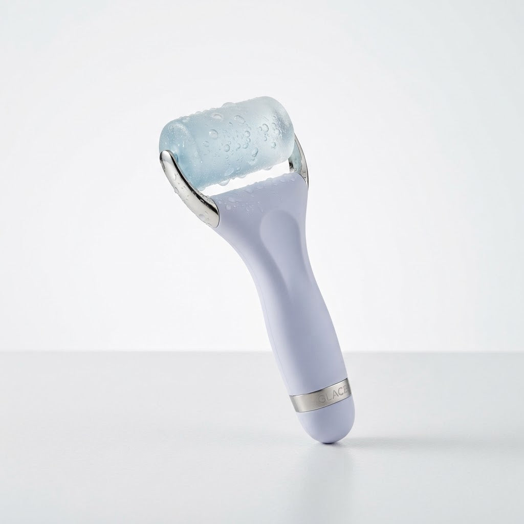 Facial ice roller skincare tool for reducing puffiness and toning skin