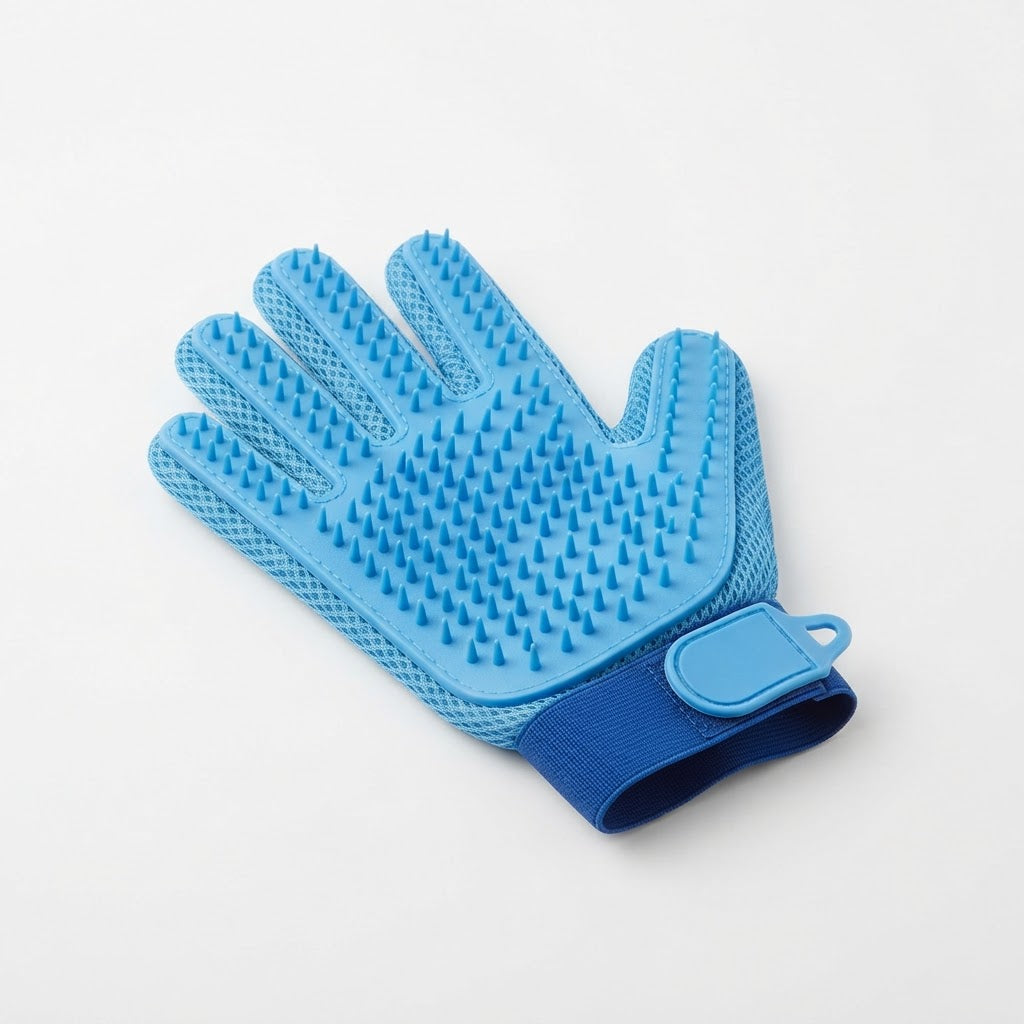 Silicone pet grooming deshedding glove brush